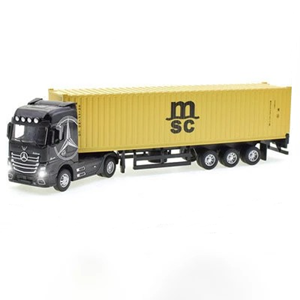 تریلی کانتینردار مشکی مدل بنز آکتروس 1:50 Container Trailer Model Benz Actros_اسباب بازی